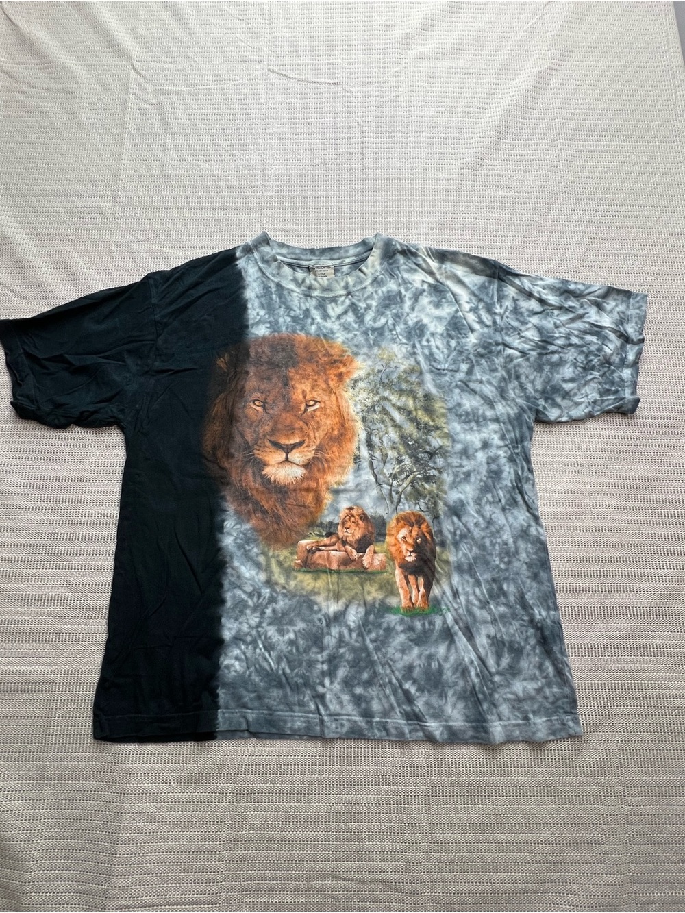 Vintage Visions Resortwear XL Lion Graphic Tie Dye T-Shirt 100% Cotton